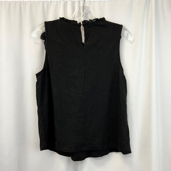 Design 365 Sleeveless Ruffle Neck Pullover Blouse Black Womens Size Large - Picture 7 of 8